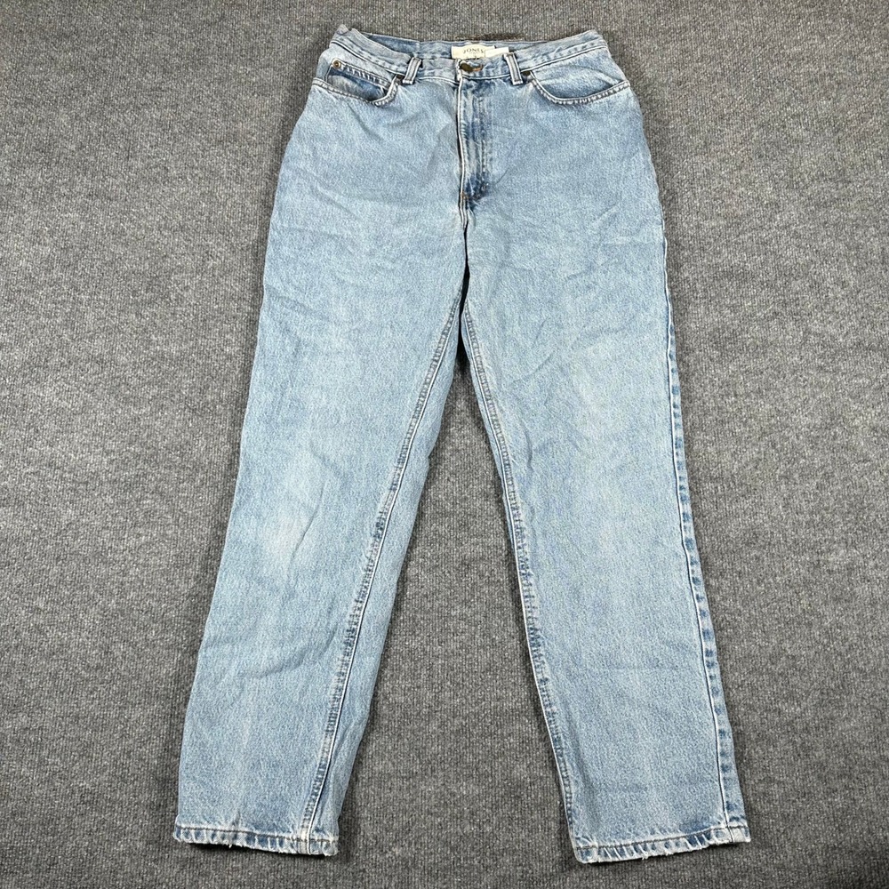 Jones Sport Jeans Womens Size 12 Light Wash Cotton High Waisted Straight Leg